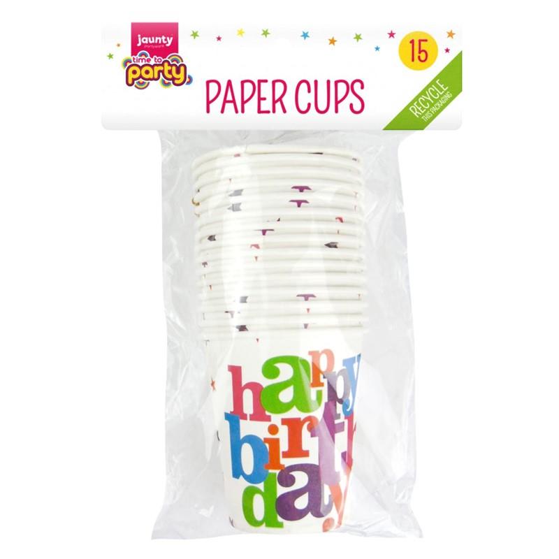 Happy birthday paper cup 15pcs x 12pk