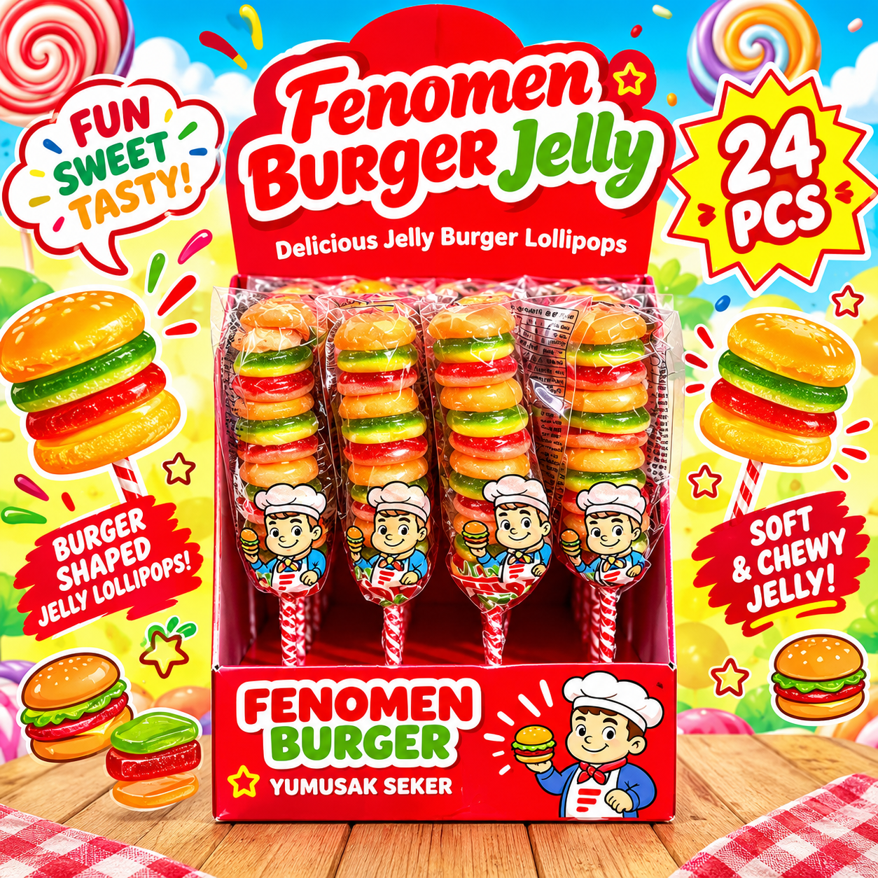Fenomen Jelly Burger 35g 24Pcs